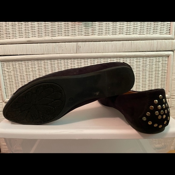 Black Suede Two-Tone Flats - Picture 3 of 4